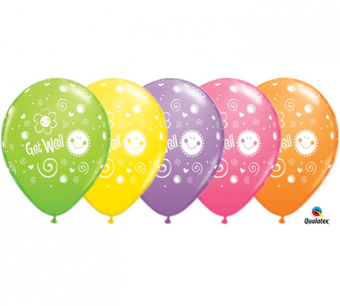 Get Well Sunshine Helium Latex Balloon